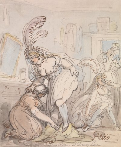 Skuespillernes omklædningsrum på Drury Lane af Thomas Rowlandson